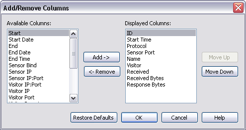 Add/Remove Columns