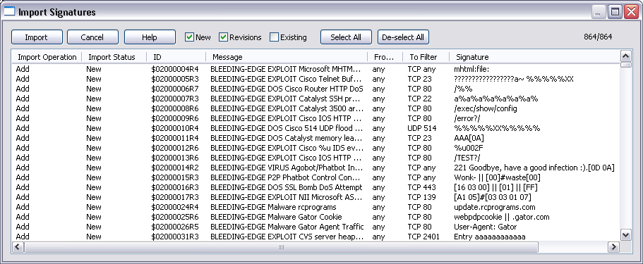 Import Signatures
